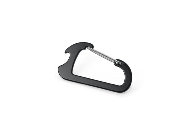 CLOSE Aluminium-Karabiner mit Dosenöffner - schwarz TK Gruppe® Grosshandel 