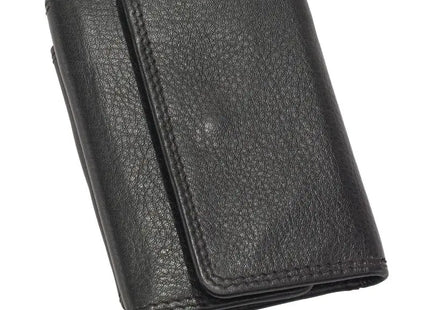 CLUB Echtleder-Geldbörse - Schwarz Luxuriöse und elegante Brieftasche für Damen und Herren TK Gruppe® Grosshandel 