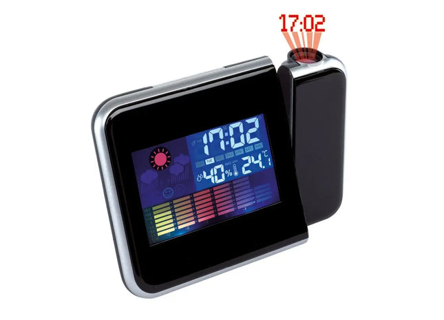 COLOUR PRO Projektionsuhr in Schwarz - Modern & Multifunktional TK Gruppe® Grosshandel 