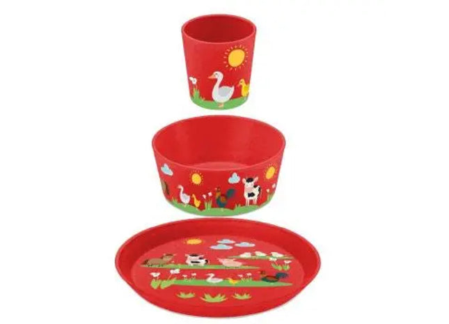 CONNECT FARM Teller Set - Ländliches Organisches Rot TK Gruppe® Grosshandel 