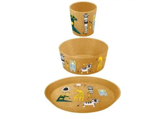 CONNECT ZOO Teller Set - Holzoptik für Familien TK Gruppe® Grosshandel 