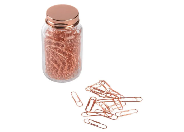 COPPER CLIP Büroklammern im Glas – Stilvolle Kupfer-Papierklammern in eleganter Glasverpackung TK Gruppe® Grosshandel 