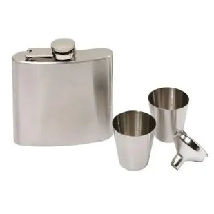 COWBOY Flachmann-Set in Silber – Rustikaler Trinkgenuss TK Gruppe® Grosshandel 