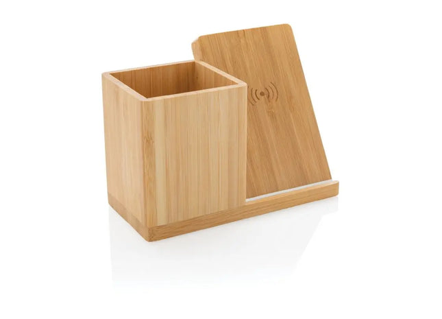 Calgary 10W kabelloses Ladegerät aus Bambus - Braun Umweltfreundliches Qi-Ladepad TK Gruppe® Grosshandel 