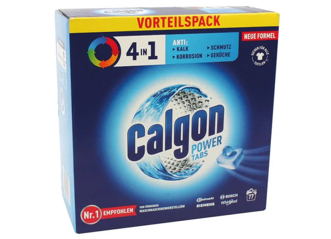 Calgon 4in1 Wasserenthärter Tabs, 1001g - 77 Stück Packung, Schutz vor Kalkablagerungen TK Gruppe® Grosshandel 