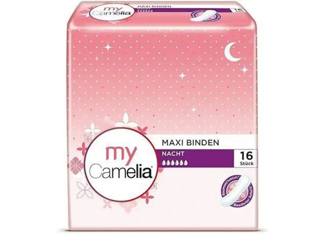 Camelia Maxi-Einlagen für die Nacht, 16 Stück - Optimale Saugkraft & Sicherheit TK Gruppe® Grosshandel 