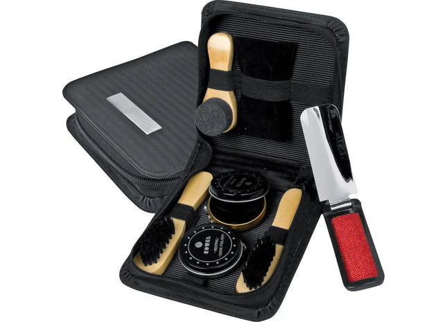 Cannes Schuhputzset in Schwarz - Komplett & Kompakt für Unterwegs TK Gruppe® Grosshandel 