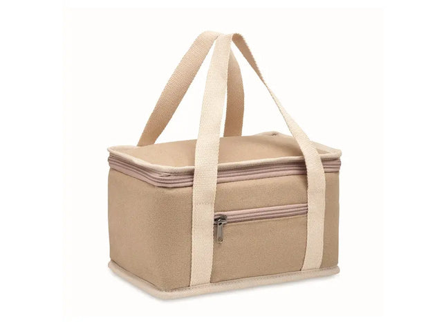 Canvas Dosen-Kühltasche Kecil, kompakt in Beige TK Gruppe® Grosshandel 