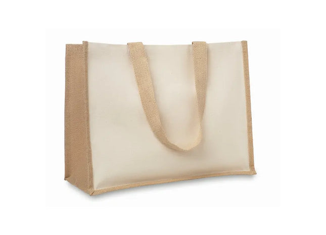 Eleganter CAMPO DE FIORI Jute/Canvas Shopper in Beige TK Gruppe® Grosshandel 