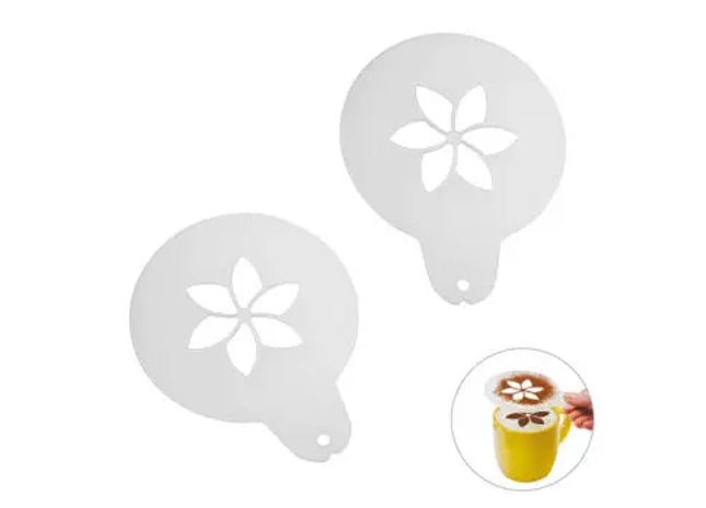Cappuccino-Schablone 'Blume' in Gefrostetem Klar: Kreativ & Schön TK Gruppe® Grosshandel 