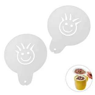Cappuccino-Schablone 'Gesicht' in Gefrostetem Glas: Kunstvoll & Spaßig TK Gruppe® Grosshandel 
