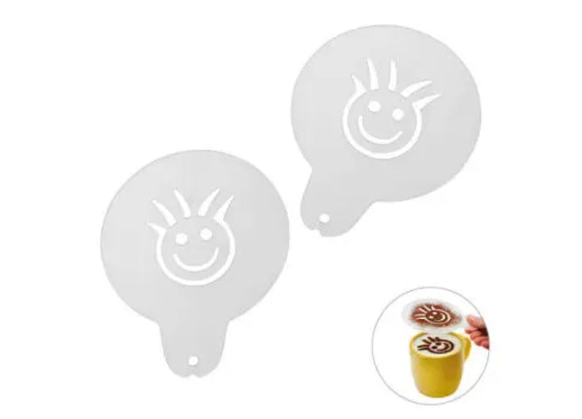 Cappuccino-Schablone 'Gesicht' in Gefrostetem Glas: Kunstvoll & Spaßig TK Gruppe® Grosshandel 