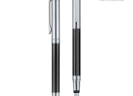 Carbon Line Füllhalter in Silber-Schwarz - Elegant & Präzise für Feinschreiber TK Gruppe® Grosshandel 