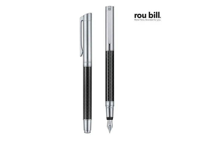 Carbon Line Füllhalter in Silber-Schwarz - Elegant & Präzise für Feinschreiber TK Gruppe® Grosshandel 