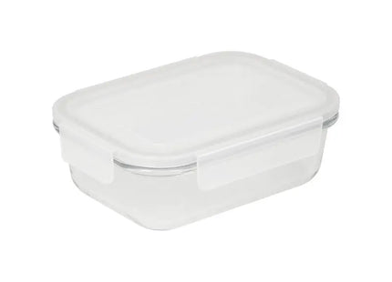 Cerrada Glass Box 17x12.6x5.5 cm - Transparent with Grey Accents, Sleek Storage Solution TK Gruppe® Grosshandel 