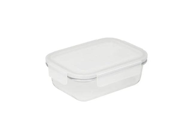 Cerrada Glass Box 17x12.6x5.5 cm - Transparent with Grey Accents, Sleek Storage Solution TK Gruppe® Grosshandel 