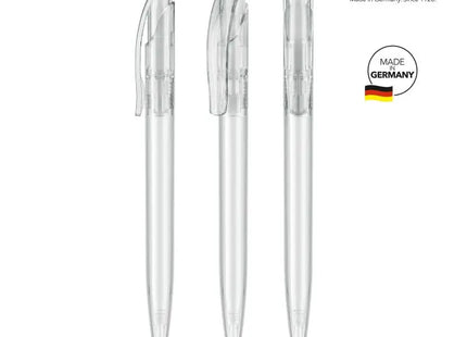 Challenger Clear Druckkugelschreiber in Reinweiß - Transparent & Modern TK Gruppe® Grosshandel 