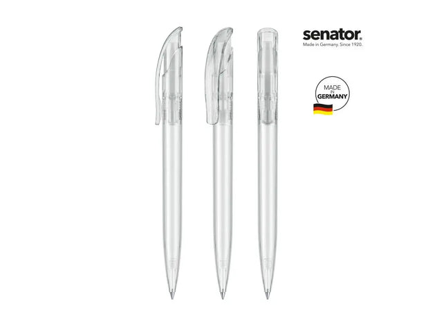 Challenger Clear Druckkugelschreiber in Reinweiß - Transparent & Modern TK Gruppe® Grosshandel 