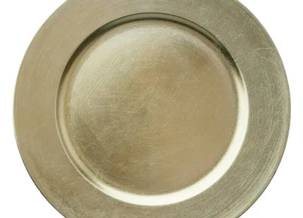 Champagnerfarbener Dekoteller, Ca. 33 cm Durchmesser - Stilvolles Wohnaccessoire TK Gruppe® Grosshandel 