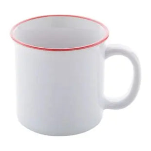 Charmante 300ml Gover Vintage Tasse - rot & weiß Retro Keramikbecher für Kaffee & Tee TK Gruppe® Grosshandel 