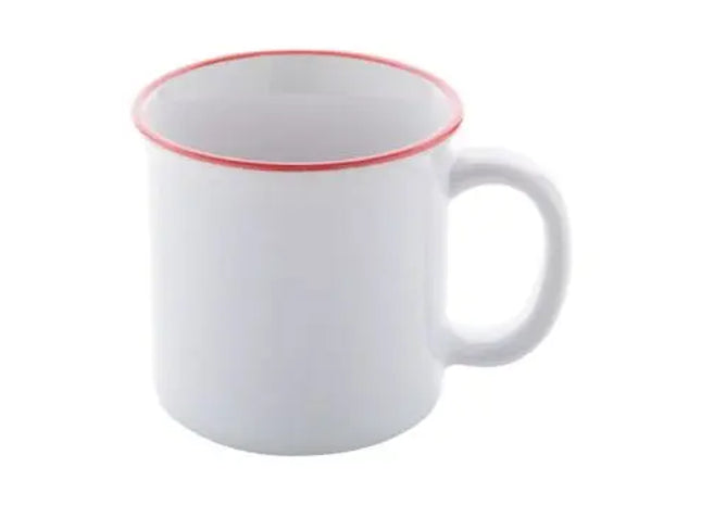 Charmante 300ml Gover Vintage Tasse - rot & weiß Retro Keramikbecher für Kaffee & Tee TK Gruppe® Grosshandel 