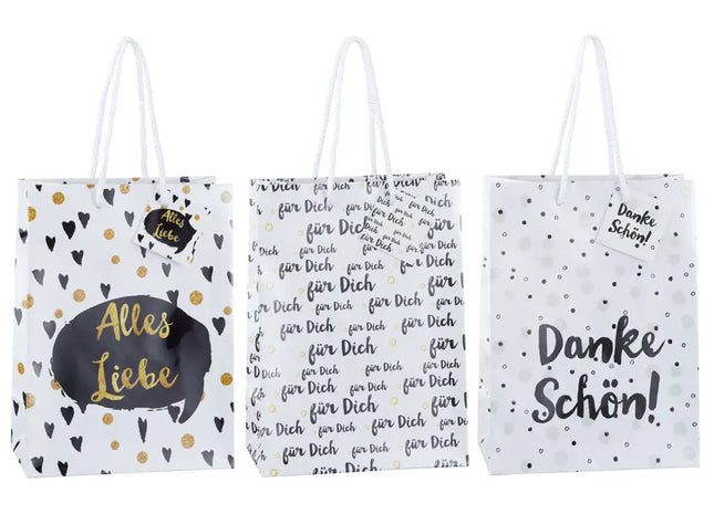 Charmante Geschenktüten 'Für Dich', Medium, 3er-Set, 23cm – Liebevolle Verpackung TK Gruppe® Grosshandel 