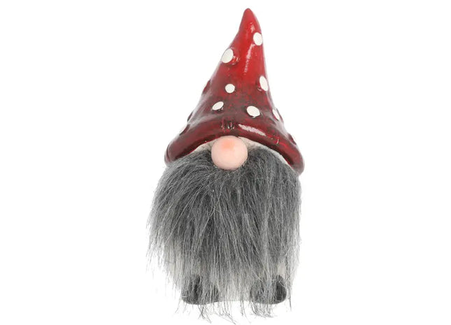 Charmanter Pilz-Wichtel, 13,5 cm hoch – Zauberhafte Deko-Figur für Garten und Zuhause TK Gruppe® Grosshandel 