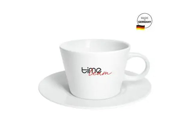 Charmantes Fancy Café-Set: Tasse mit Untertasse in Reinweiß – Stilvoll Genießen TK Gruppe® Grosshandel 