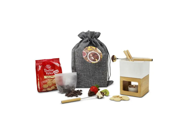 Charmantes Geschenkset: Schokoladenfondue-Genuss im Beutel TK Gruppe® Grosshandel 