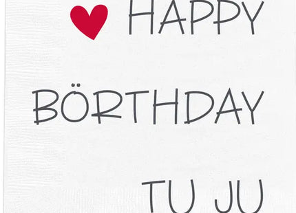 Cheerful Birthday Napkins, Comical, Set of 20 - Festive Party Napkins for Celebrations and Events TK Gruppe® Grosshandel 