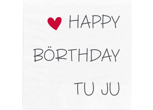 Cheerful Birthday Napkins, Comical, Set of 20 - Festive Party Napkins for Celebrations and Events TK Gruppe® Grosshandel 