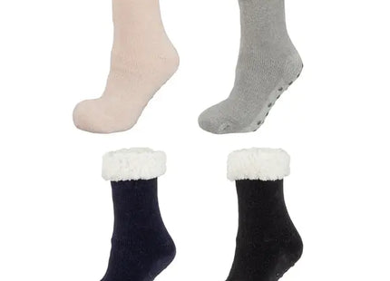 Chenille Hüttensocken 4er-Pack - Weiche, warme Socken für gemütliche Stunden Zuhause TK Gruppe® Grosshandel 
