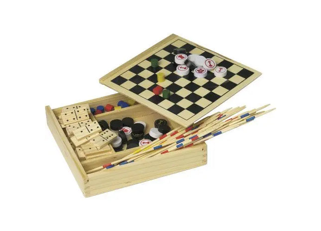 Cherie Vielseitiges Spielset in Eleganter Holzbox - Braun TK Gruppe® Grosshandel 