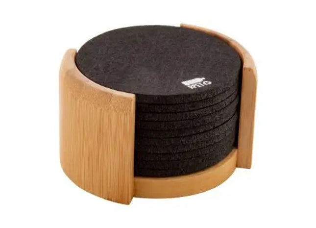 Chiang RPET Untersetzer-Set in Schwarz-Natur - Umweltfreundliche Tischschoner TK Gruppe® Grosshandel 