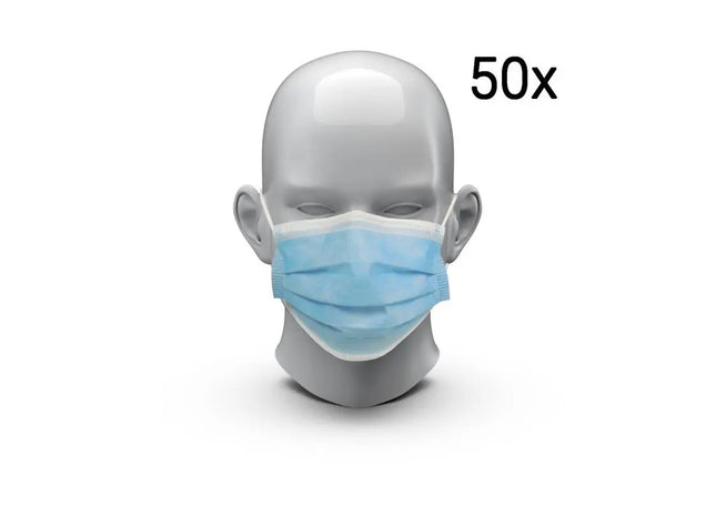 Chirurgische Blaue Einwegmasken, 50 Stück, Medizinischer Standard TK Gruppe® Grosshandel 