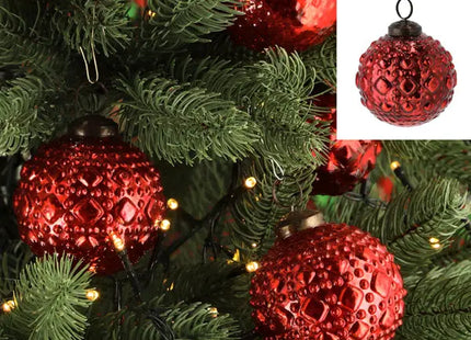 Christbaumkugel Dekoration, rot, klein, ca. 8cm Durchmesser – Weihnachtsbaum-Ornament TK Gruppe® Grosshandel 