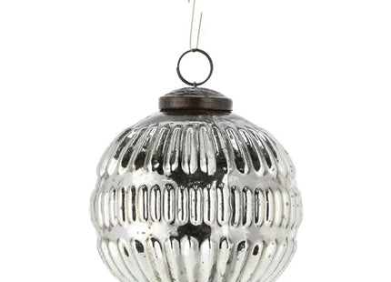 Christbaumkugel Ornament, silber, groß, ca. 10cm Durchmesser – edler Baumschmuck, festliche Dekoration TK Gruppe® Grosshandel 