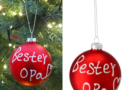 Christbaumkugel „Bester Opa“, Rot, Durchmesser ca. 8 cm TK Gruppe® Grosshandel 