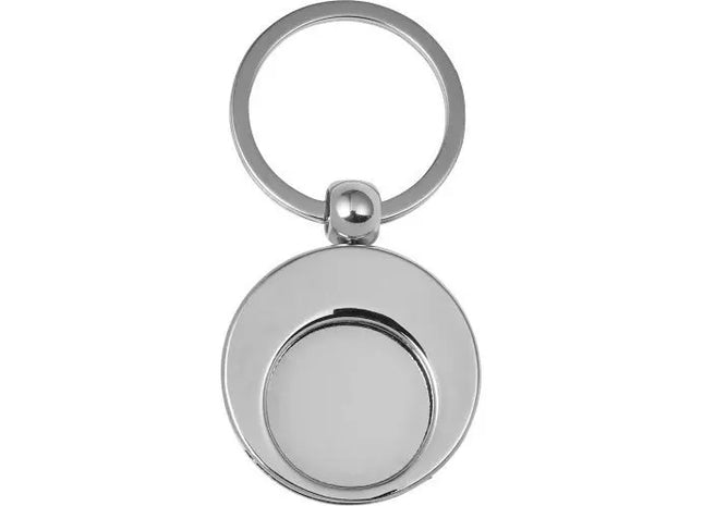 Christie Metall-Schlüsselanhänger mit Einkaufswagenchip - Elegantes Silber TK Gruppe® Grosshandel 