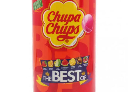 Chupa Chups Assorted Lollipops Variety Pack with 100 Pieces, Each with a Cap and Flag, 1200g TK Gruppe® Grosshandel 