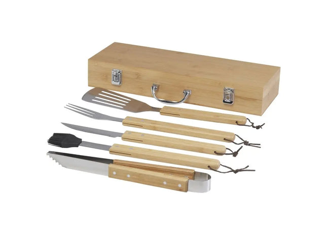 Churras 5-teiliges Natur-Grillset – Premium BBQ-Zubehör für Grillprofis TK Gruppe® Grosshandel 