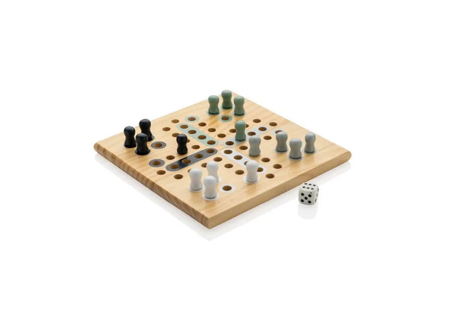 Claire Ludo Brettspiel aus Holz in Braun - Klassisches Familienspiel für zu Hause TK Gruppe® Grosshandel 