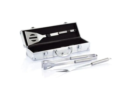 Classic Grillset in Silber-Schwarz - Essentielles Zubehör für jeden Grillabend TK Gruppe® Grosshandel 