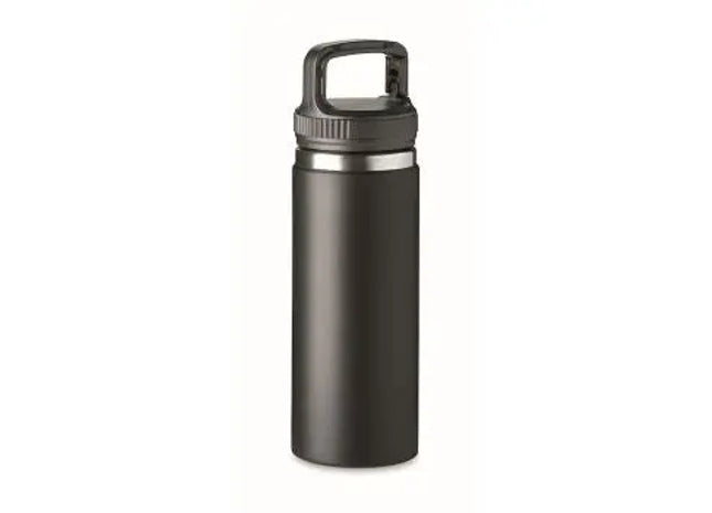 Cleo 500 ml Doppelwandige Flasche - Schwarz, Isolierflasche für heiße und kalte Getränke TK Gruppe® Grosshandel 