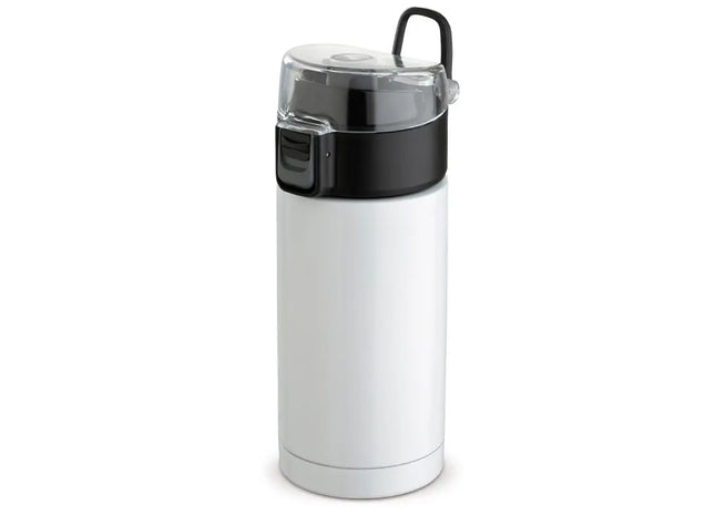 Click-to-Open Isolierbecher 330 ml – Praktischer weißer Becher für unterwegs TK Gruppe® Grosshandel 