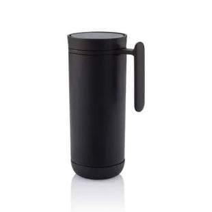 Clik Reisebecher mit Griff - Auslaufsicher, Schwarz-Anthrazit - Mobiler Kaffeebecher TK Gruppe® Grosshandel 