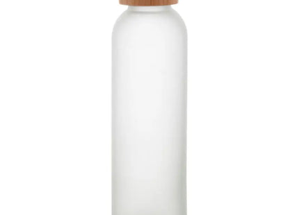 Cloody Glas-Wasserflasche 500ml - Mattweiß mit Naturakzenten TK Gruppe® Grosshandel 