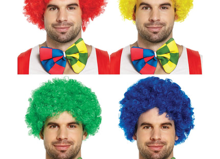 Clown Perücke in 4 Farben, 120G – Buntes Kostümzubehör für Fasching & Karneval TK Gruppe® Grosshandel 