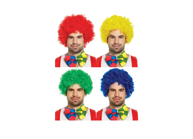 Clown Perücke in 4 Farben, 120G – Buntes Kostümzubehör für Fasching & Karneval TK Gruppe® Grosshandel 