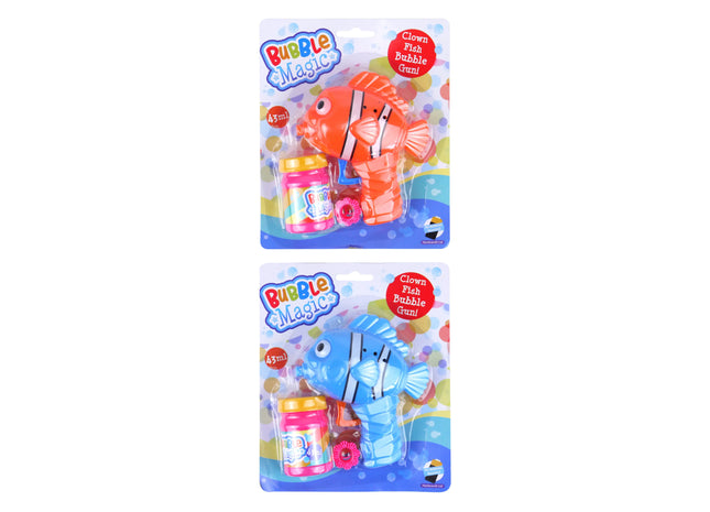 Clownfisch-Luftblasenpistole mit Reibungskraft und 43 ml Seifenblasenlösung – 2 Farben erhältlich TK Gruppe® Grosshandel 